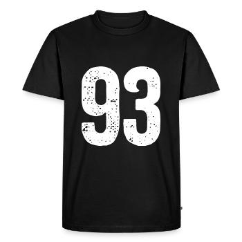 93 Numéros Blanc - T-shirt Premium bio Homme - noir - Devant - Nico (187cm)