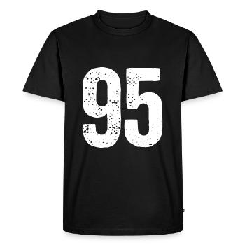 95 Numbers White - Men's Premium Organic T-Shirt - black - Front - Nico (187cm)