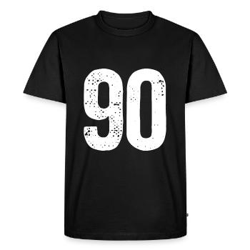 90 numéros blancs - T-shirt Premium bio Homme - noir - Devant - Nico (187cm)