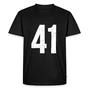 41 Numéros Blanc - T-shirt Premium bio Homme - noir - Devant - Nico (187cm)