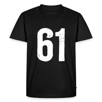 61 Numéros Blanc - T-shirt Premium bio Homme - noir - Devant - Nico (187cm)