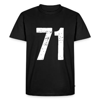 71 Numéros Blanc - T-shirt Premium bio Homme - noir - Devant - Nico (187cm)