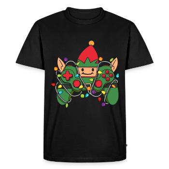 Christmas Gaming Controller - Men's Premium Organic T-Shirt - black - Front - Nico (187cm)