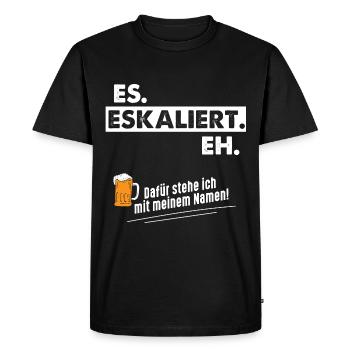 It's escalating anyway - Men's Premium Organic T-Shirt - black - Front - Nico (187cm)