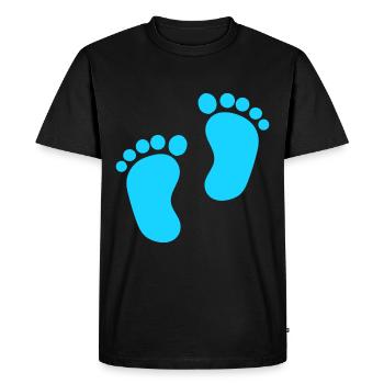 Pieds de bébé Garçon bleu - T-shirt Premium bio Homme - noir - Devant - Nico (187cm)