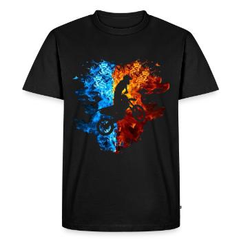 Motocross Fire Flames Motocross Rider Moto - T-shirt Premium bio Homme - noir - Devant - Nico (187cm)