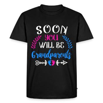 We will soon be grandparents, We will be grandma and grandpa - Men's Premium Organic T-Shirt - black - Front - Nico (187cm)