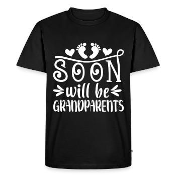 Soon we will be grandma and grandpa, we will be grandparents - Men's Premium Organic T-Shirt - black - Front - Nico (187cm)
