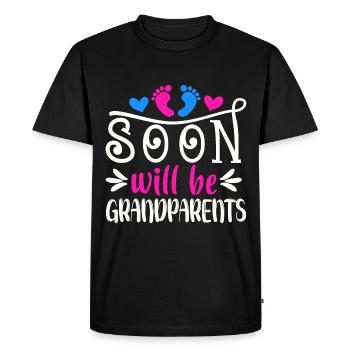 Bientôt nous serons grand-mère et grand-père, nous serons grands-parents - T-shirt Premium bio Homme - noir - Devant - Nico (187cm)