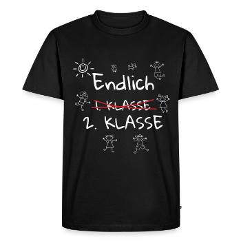 Finally 2nd Grade Schoolchild Second Grade - Men's Premium Organic T-Shirt - black - Front - Nico (187cm)