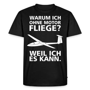 Glider engine funny saying gift Tshirt - Men's Premium Organic T-Shirt - black - Front - Nico (187cm)