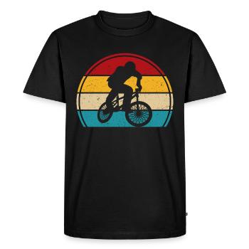 BMX Rider Retro BMX Bicycle Gift - Men's Premium Organic T-Shirt - black - Front - Nico (187cm)