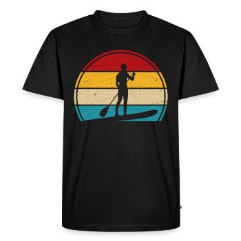 Rétro paddle paddle surf paddle surf paddle surf - T-shirt Premium bio Homme - noir - Devant - Nico (187cm)