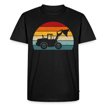 Chargeuse sur pneus rétro chargeuse sur pneus driver - T-shirt Premium bio Homme - noir - Devant - Nico (187cm)
