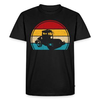 Roller rétro t-shirt rouleau compresseur - T-shirt Premium bio Homme - noir - Devant - Nico (187cm)