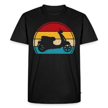 Scooter Retro scooter ride scooter moped - Men's Premium Organic T-Shirt - black - Front - Nico (187cm)