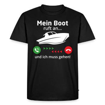 Mein Boot ruft an und ich muss gehen t-shirt - Männer Premium Bio T-Shirt - Schwarz - Vorne - Nico (187cm)