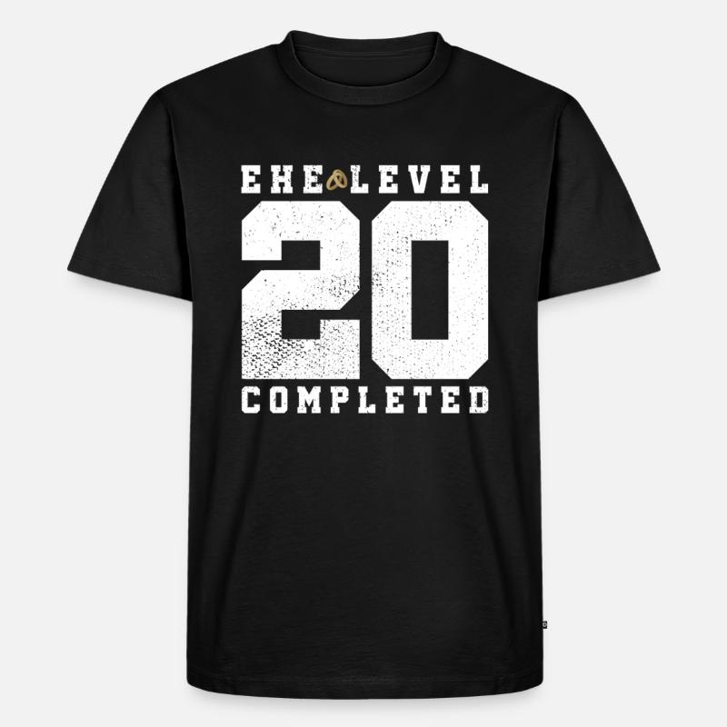 Ehe Level 20 Completed - Männer Premium Bio T-Shirt - Schwarz
