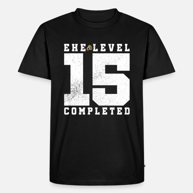 Ehe Level 15 Completed - Männer Premium Bio T-Shirt - Schwarz