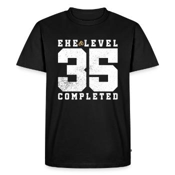 Marriage Level 35 Completed - Men's Premium Organic T-Shirt - black - Front - Nico (187cm)