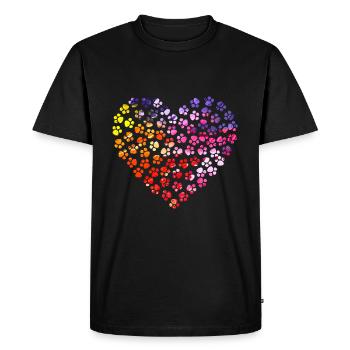 Cœur de pattes - T-shirt Premium bio Homme - noir - Devant - Nico (187cm)