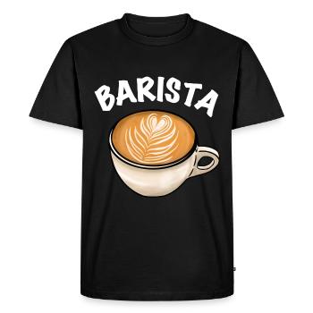 Barista Coffee Fern - Men's Premium Organic T-Shirt - black - Front - Nico (187cm)