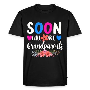 Soon we will be grandma and grandpa, we will be grandparents - Men's Premium Organic T-Shirt - black - Front - Nico (187cm)