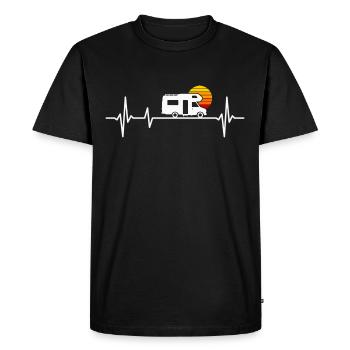 Camping-car Heartbeat Camper Camping Holiday - T-shirt Premium bio Homme - noir - Devant - Nico (187cm)