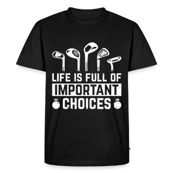 Golf Golf Clubs Golfer - Men's Premium Organic T-Shirt - black - Front - Nico (187cm)