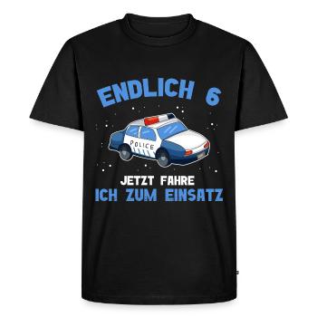 6 Anniversaire Police 6 ans - T-shirt Premium bio Homme - noir - Devant - Nico (187cm)