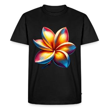 Fleur exotique aux couleurs vives - Tropical - T-shirt Premium bio Homme - noir - Devant - Nico (187cm)