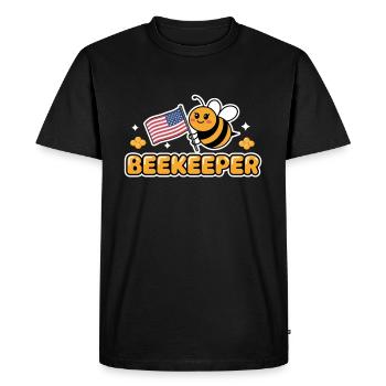Apiculteur Usa Flag Bee Apiary Expert en apiculture - T-shirt Premium bio Homme - noir - Devant - Nico (187cm)