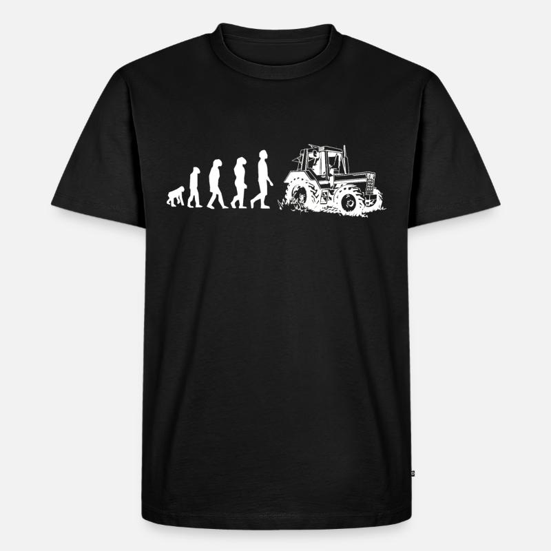 Farmer Evolution - Männer Premium Bio T-Shirt - Schwarz