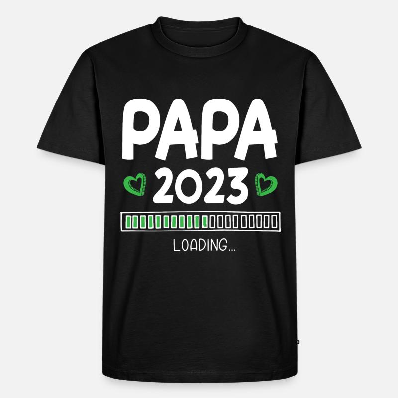 Papa 2023 Loading - Männer Premium Bio T-Shirt - Schwarz