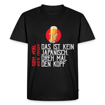 Ce n’est pas une bière japonaise qui fait tourner la tête - T-shirt Premium bio Homme - noir - Devant - Nico (187cm)