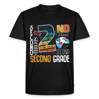 Écolier de jeu de 2e année - T-shirt Premium bio Homme - noir - Devant - Nico (187cm)