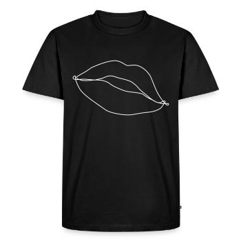 Lèvres dessinées - T-shirt Premium bio Homme - noir - Devant - Nico (187cm)