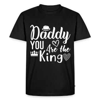 Papa tu es le roi, papa tu es le roi - T-shirt Premium bio Homme - noir - Devant - Nico (187cm)
