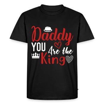 Papa tu es le roi, papa tu es le roi - T-shirt Premium bio Homme - noir - Devant - Nico (187cm)