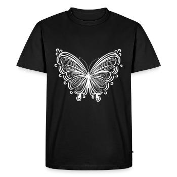 Magnifique papillon ornement élégant - T-shirt Premium bio Homme - noir - Devant - Nico (187cm)