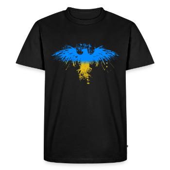 Aigle ukrainien : Soutien à la liberté en Ukraine - T-shirt Premium bio Homme - noir - Devant - Nico (187cm)