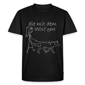 Qui va avec le loup - T-shirt Premium bio Homme - noir - Devant - Nico (187cm)