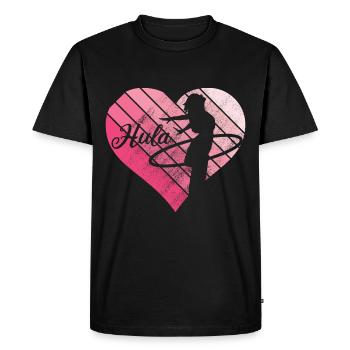 Hula Hupp vintage retro heart Huller Hoop - Men's Premium Organic T-Shirt - black - Front - Nico (187cm)