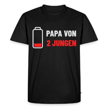 Papa von zwei Jungen Geschenk - Männer Premium Bio T-Shirt - Schwarz - Vorne - Nico (187cm)