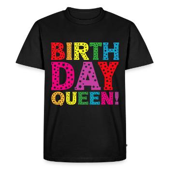 Fille Anniversaire Anniversaire Reine! Fille - T-shirt Premium bio Homme - noir - Devant - Nico (187cm)