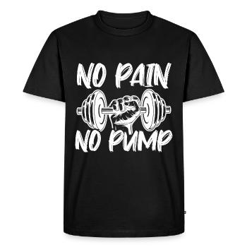 No Pain no Pump Gym - Men's Premium Organic T-Shirt - black - Front - Nico (187cm)
