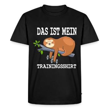 C’est mon t-shirt d’entraînement - T-shirt Premium bio Homme - noir - Devant - Nico (187cm)