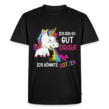 I'm in such a good mood I could puke - Men's Premium Organic T-Shirt - black - Front - Nico (187cm)
