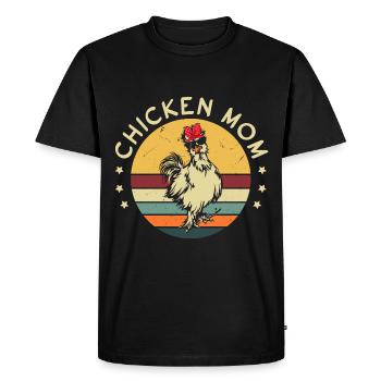 Chicken Mom - Men's Premium Organic T-Shirt - black - Front - Nico (187cm)