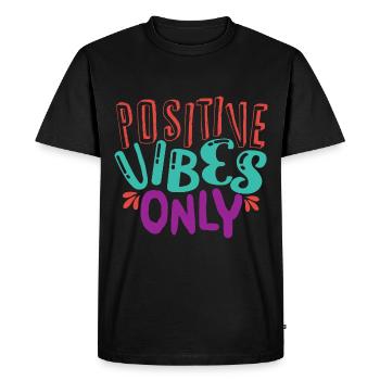 Uniquement des ondes positives - T-shirt Premium bio Homme - noir - Devant - Nico (187cm)
